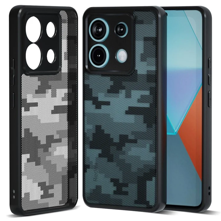 IBMRS Pour Xiaomi Redmi Note 13 Pro 4G / Poco M6 Pro 4G Étui de téléphone Coque double couche TPU+PC - Camouflage à grille