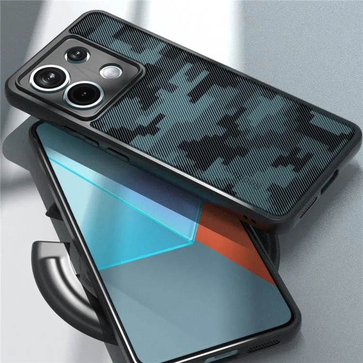 IBMRS Pour Xiaomi Redmi Note 13 Pro 4G / Poco M6 Pro 4G Étui de téléphone Coque double couche TPU+PC - Camouflage à grille