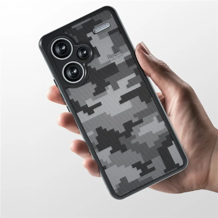 IBMRS For Xiaomi Redmi Note 13 Pro+ 5G Cases Cell Phone Cover Anti-Scratch TPU+PC Shell - Grid Camouflage