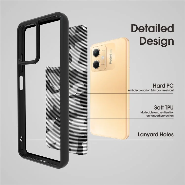 IBMRS For Xiaomi Redmi Note 12 5G (Global) / 12R Pro 5G / Poco X5 5G Carcasa TPU+PC - Camuflaje Artístico