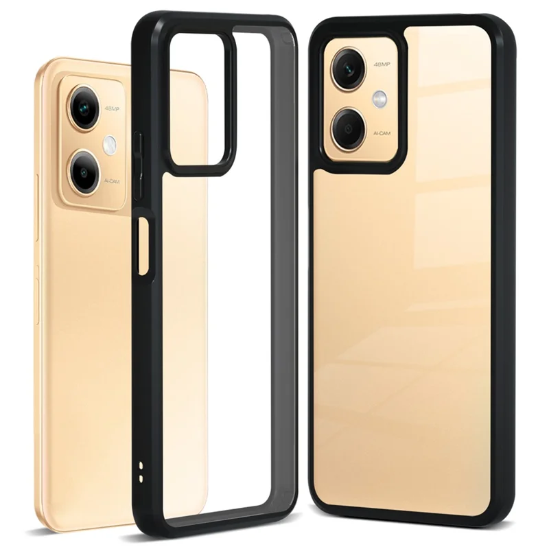 IBMRS For Xiaomi Redmi Note 12 5G (Global) / 12R Pro 5G / Poco X5 5G Case TPU+PC Phone Shell - Transparent Black