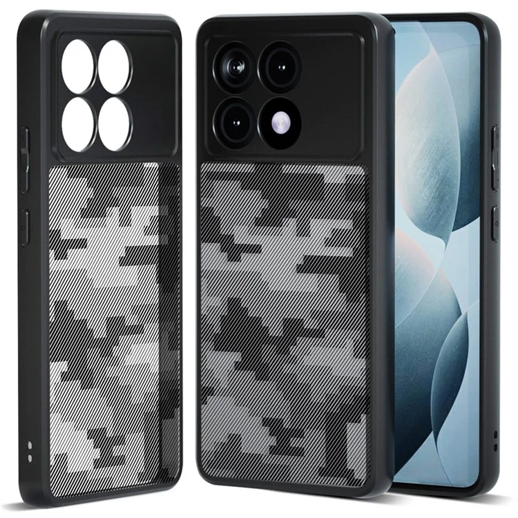 IBMRS Phone Shell for Xiaomi Redmi K70E 5G / Poco X6 Pro 5G Cases Anti-Scratch TPU+PC Phone Cover - Grid Camouflage