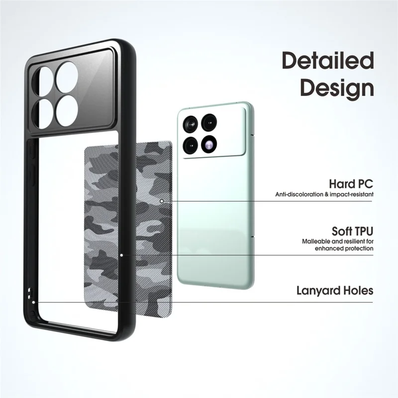 IBMRS For Xiaomi Poco F6 Pro 5G / Redmi K70 5G / K70 Pro 5G Cases TPU+PC Smartphone Cover Shell - Artistic Camouflage