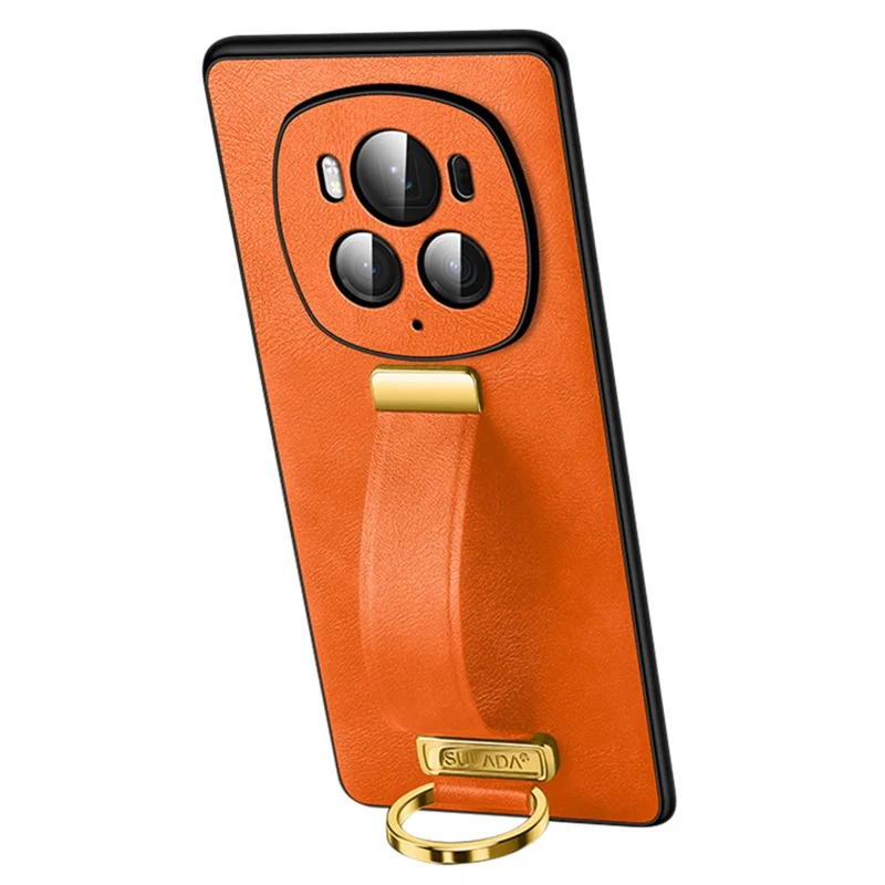 SULADA Fashion Series for Honor Magic6 5G Kickstand Phone Case Retractable Hand Strap - Orange