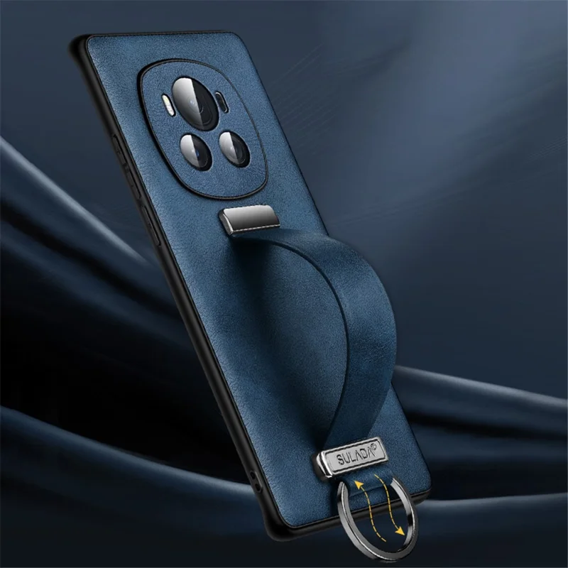 SULADA Fashion Series for Honor Magic6 5G Kickstand Phone Case Retractable Hand Strap - Orange