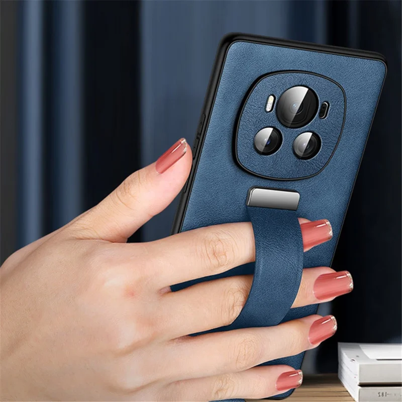 SULADA Fashion Series for Honor Magic6 5G Kickstand Phone Case Retractable Hand Strap - Orange