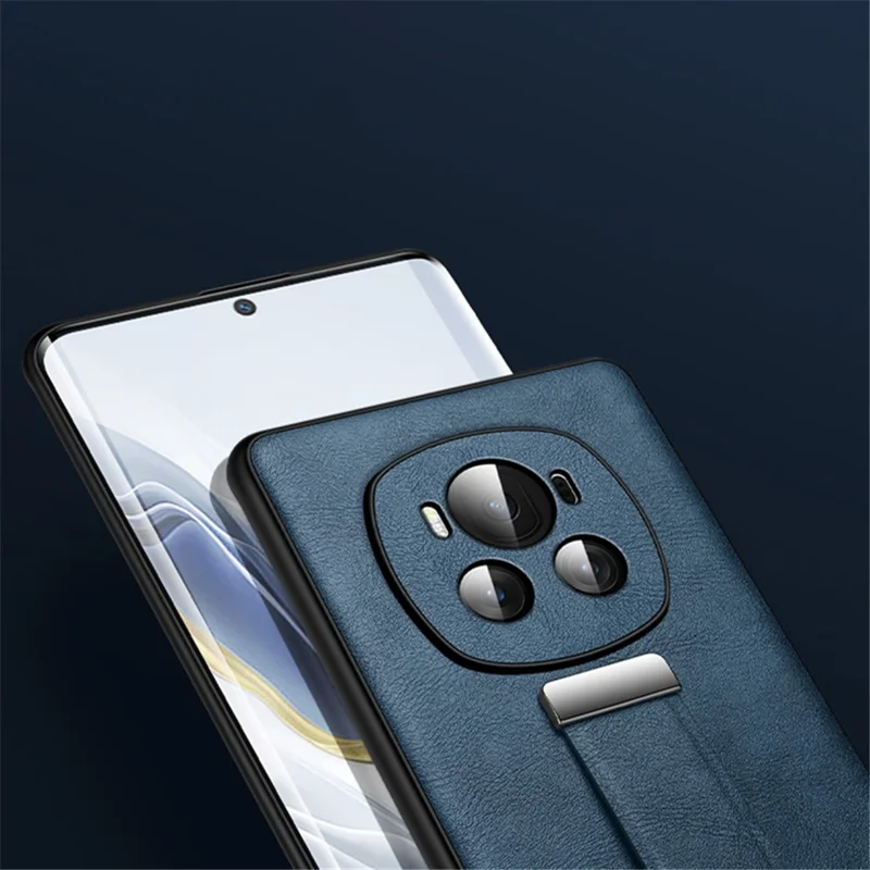 SULADA Fashion Series for Honor Magic6 5G Kickstand Phone Case Retractable Hand Strap - Orange