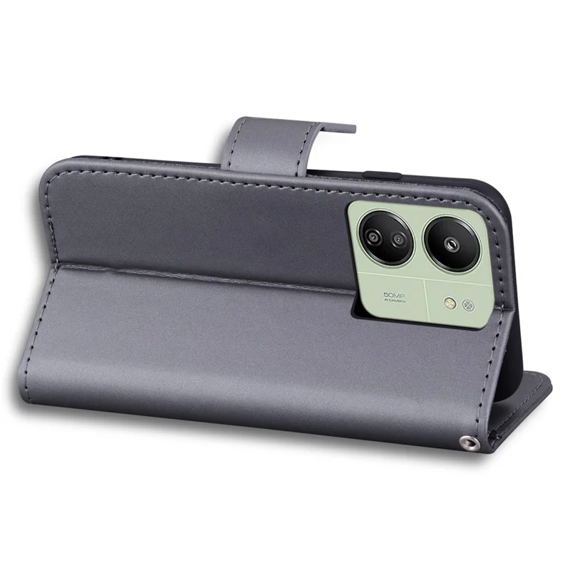 For Xiaomi Redmi 13C 4G / 5G / 13R 5G / Poco M6 5G / Poco C65 4G Case Cartoon Pattern Wallet Leather Phone Cover - Grey