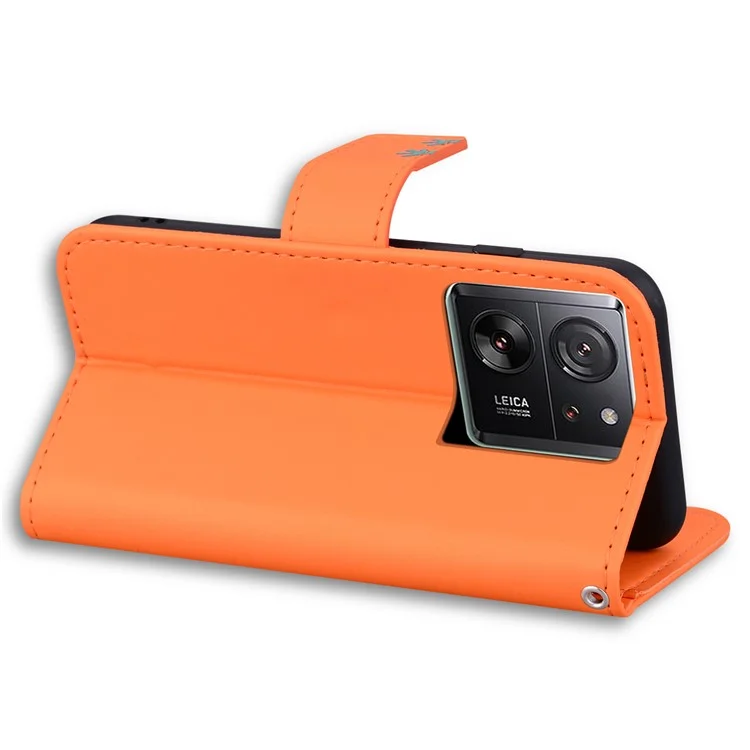 Para Xiaomi 13T / 13T Pro Case Wallet Leather Phone Cover Cartoon Pattern Printing - Orange