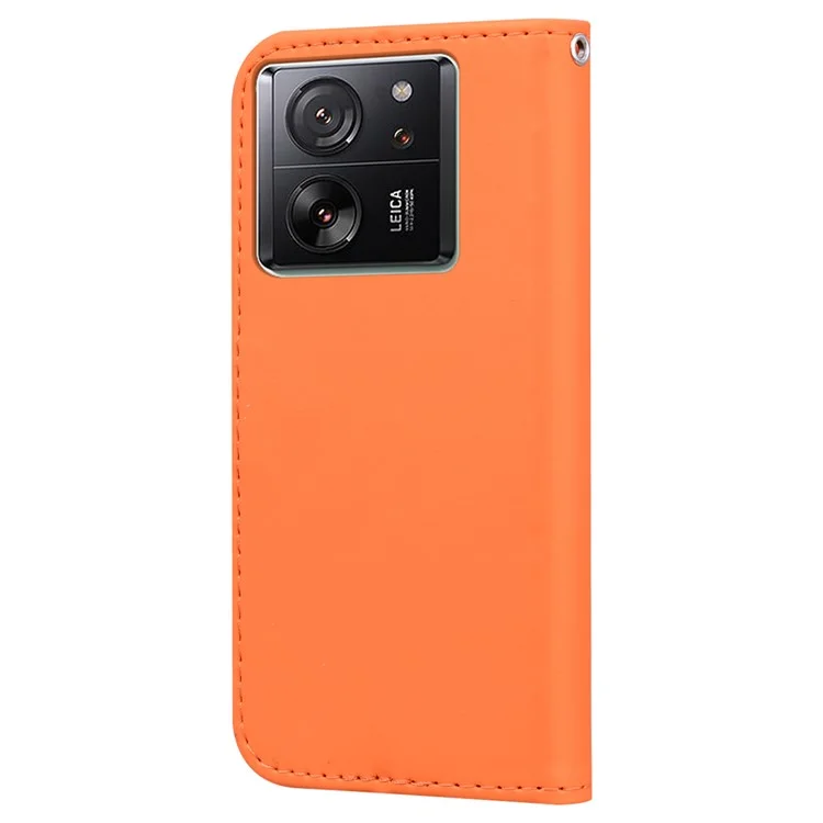 Para Xiaomi 13T / 13T Pro Case Wallet Leather Phone Cover Cartoon Pattern Printing - Orange