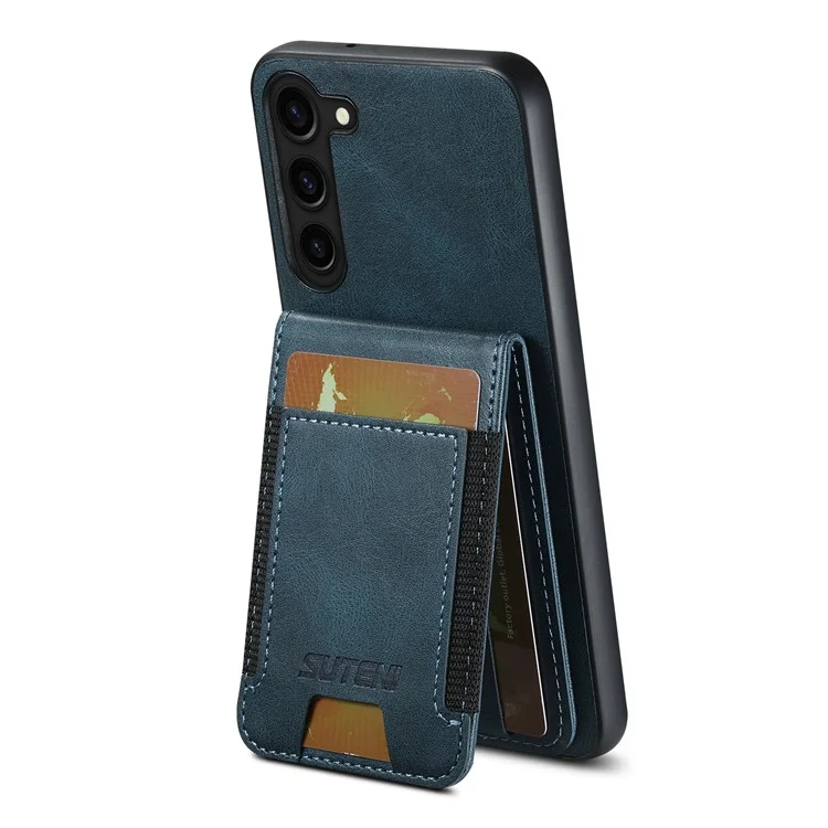 Suteni H03 Per Samsung Galaxy S23+ Coperchio di Protezione Della Custodia Del Telefono Con Supporto Per Schede - Blu