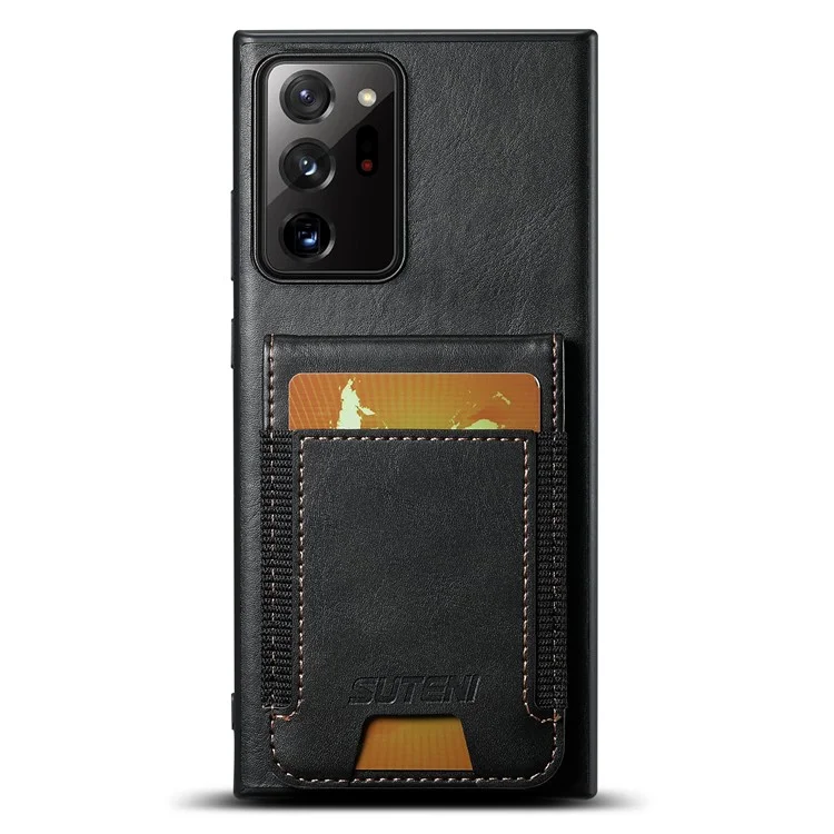SUTENI H03 Per Samsung Galaxy Note20 Ultra / Note20 Ultra 5G Case Texture Cerosa Supporto per Telefono Copertura - Nero