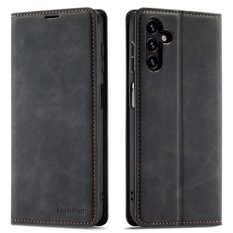 FORWENW Fantasy Serie für Samsung Galaxy S24+ Hülle Skin-touch Stand Telefonabdeckung - Schwarz