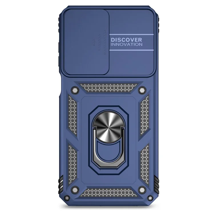 Para Samsung Galaxy A35 5G Case Camera Slide Protetor de Suporte Resistente a Choques Capa de Telefone - Azul