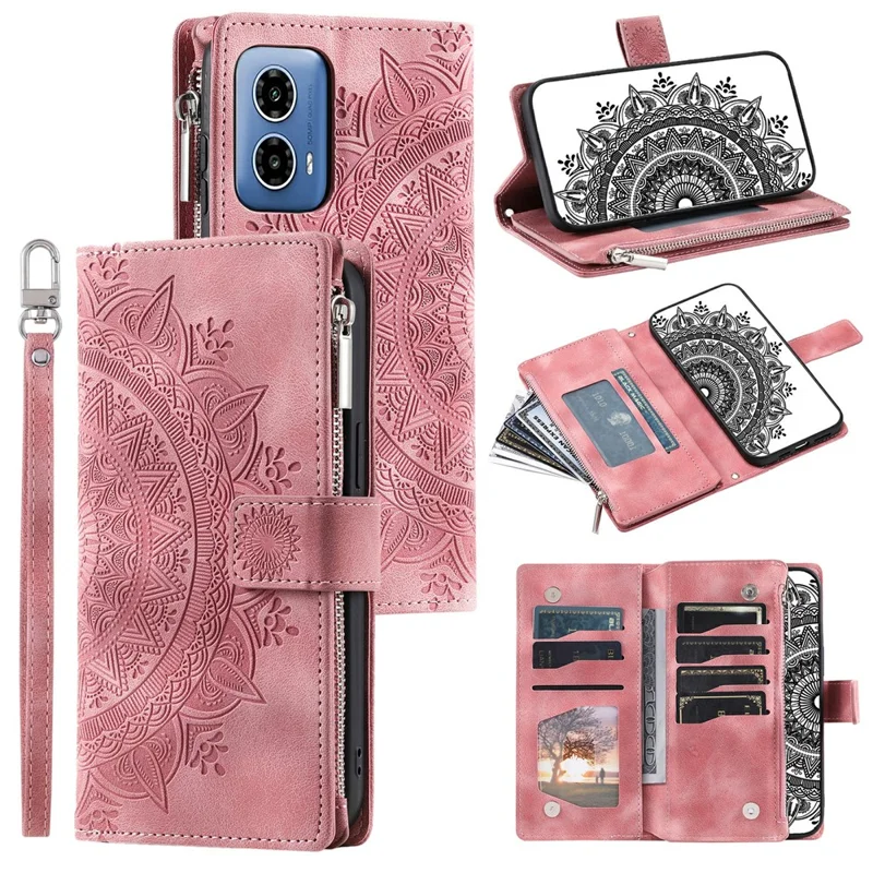 GOKEN Cover Per Motorola Moto G34 5G – Custodia Flip In PU Pelle Con Portafoglio, Slot Carte E Supporto, Blu