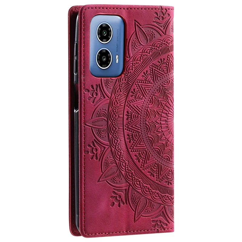 For Motorola Moto G45 5G / G34 5G Leather Case Magnetic Auto Closing Wallet Phone Cover - Rose