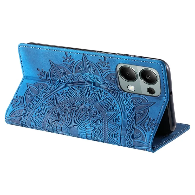 For Xiaomi Redmi Note 13 Pro 4G / Poco M6 Pro 4G Magnetic Case Leather Flip Stand Phone Cover - Blue