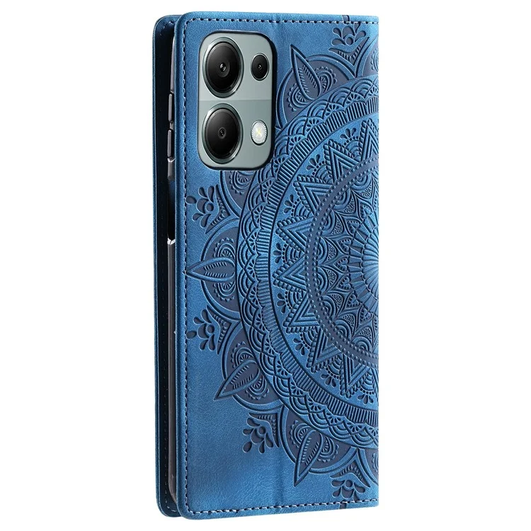 For Xiaomi Redmi Note 13 Pro 4G / Poco M6 Pro 4G Magnetic Case Leather Flip Stand Phone Cover - Blue