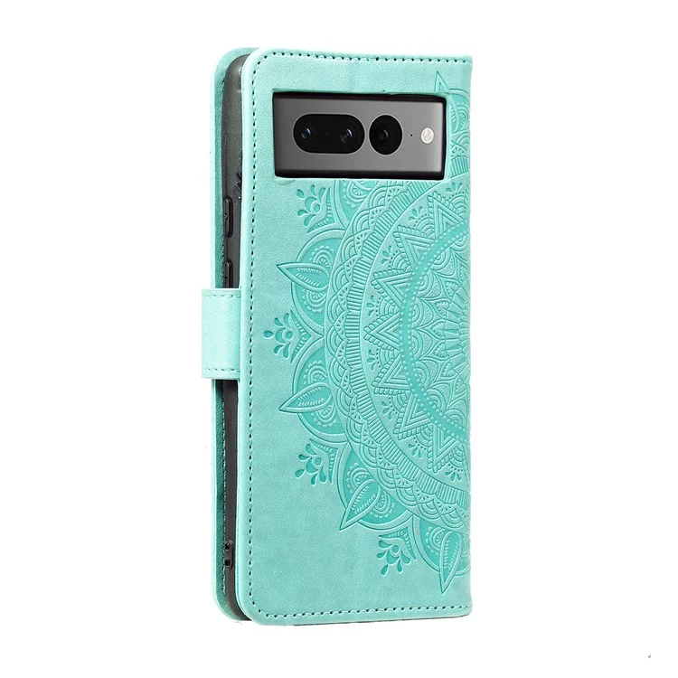 Pour Google Pixel 9 Pro XL Imprinted Phone Case PU Leather Stand Wallet Phone Cover - Vert