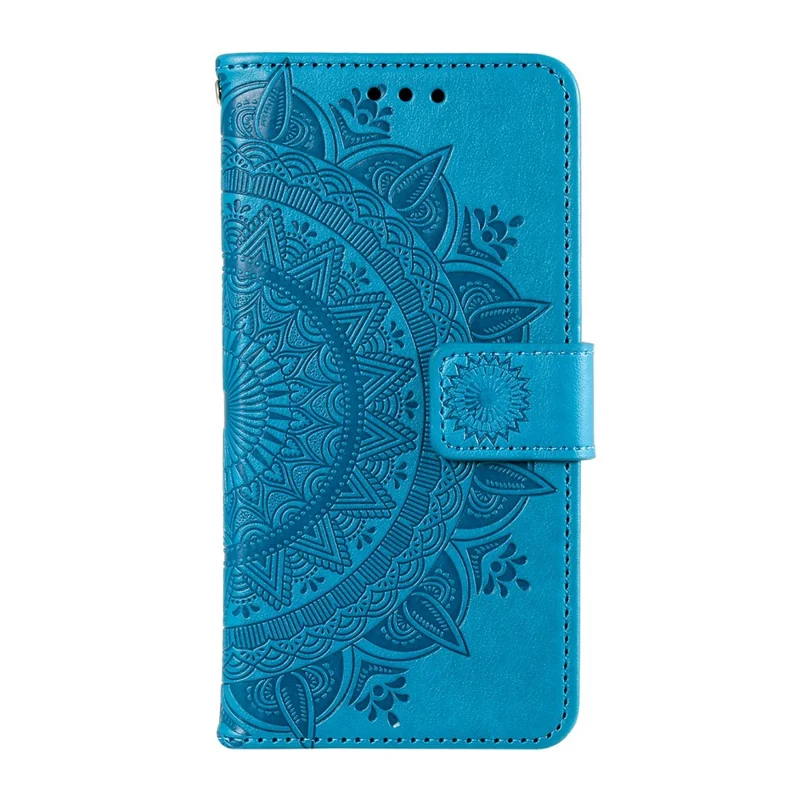 Für Xiaomi Redmi Note 13 5G Lederhülle Mandala-Blumen-Cover mit Magnetverschluss - Blau