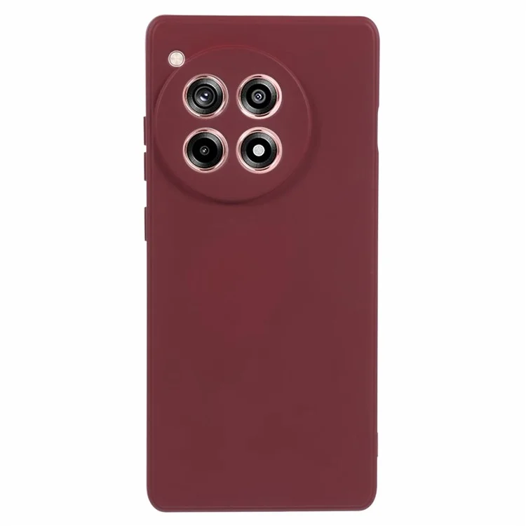 For OnePlus Ace 3 5G / 12R 5G Case Flexible TPU Fiber Lining Phone Back Cover - Wine Red