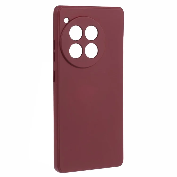 For OnePlus Ace 3 5G / 12R 5G Case Flexible TPU Fiber Lining Phone Back Cover - Wine Red