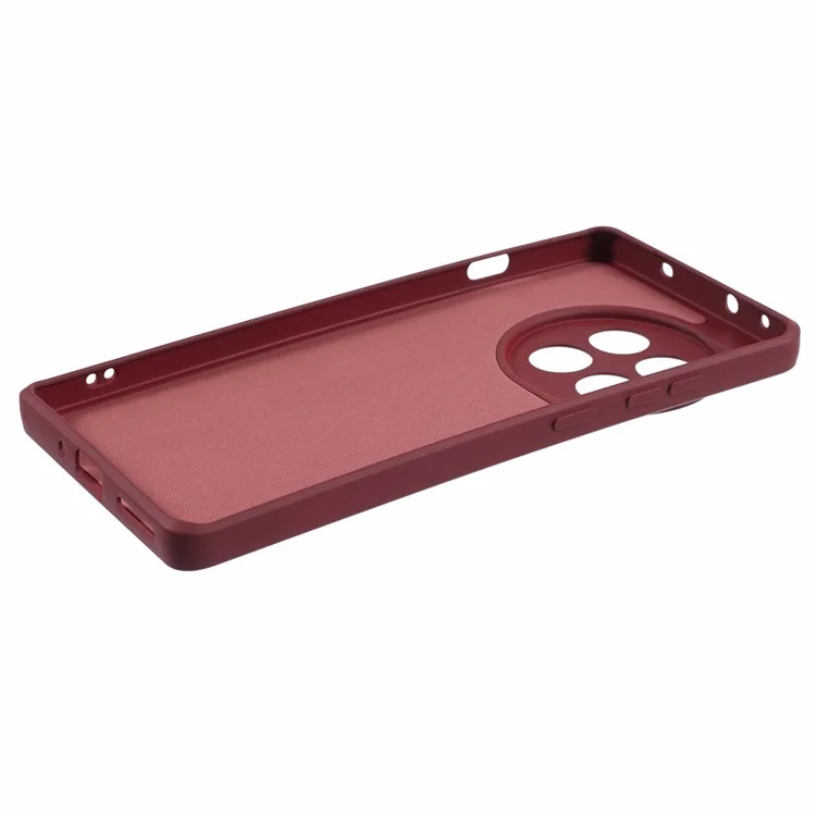 For OnePlus Ace 3 5G / 12R 5G Case Flexible TPU Fiber Lining Phone Back Cover - Wine Red