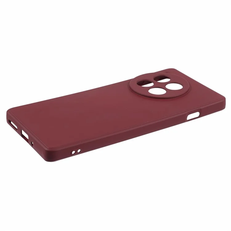 For OnePlus Ace 3 5G / 12R 5G Case Flexible TPU Fiber Lining Phone Back Cover - Wine Red