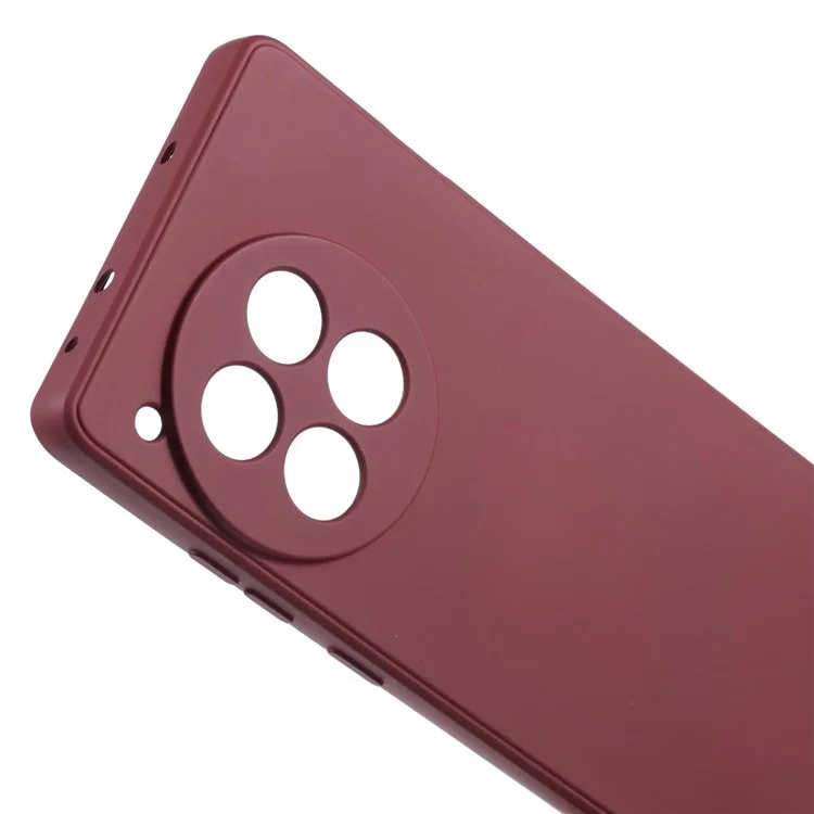 For OnePlus Ace 3 5G / 12R 5G Case Flexible TPU Fiber Lining Phone Back Cover - Wine Red