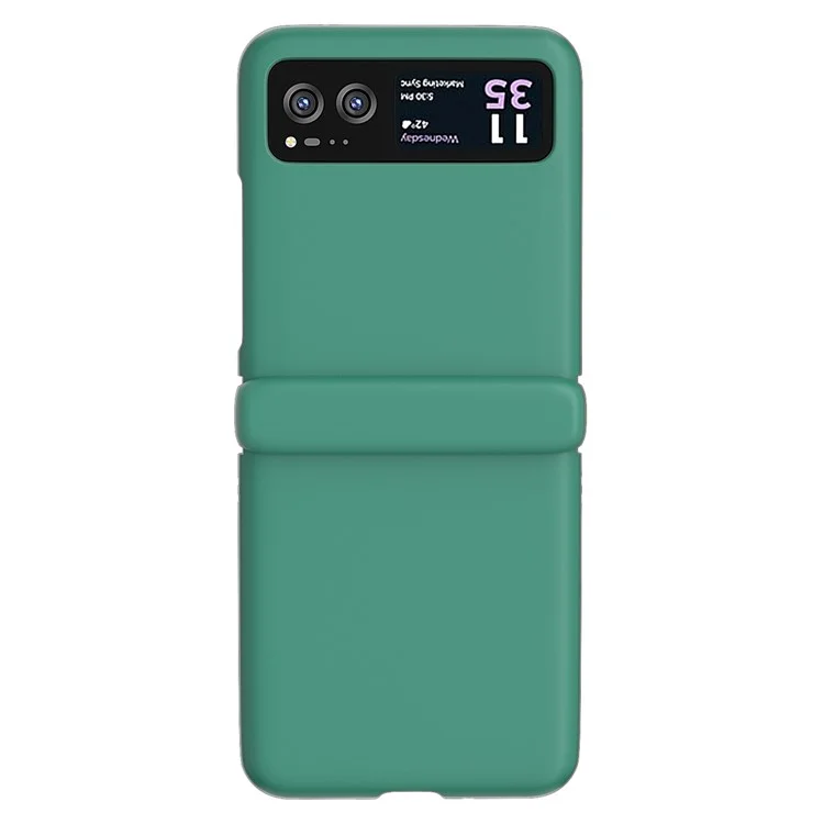 For Motorola Razr 40 5G Case Skin-Touch Hinge Protection Phone Cover - Dark Green
