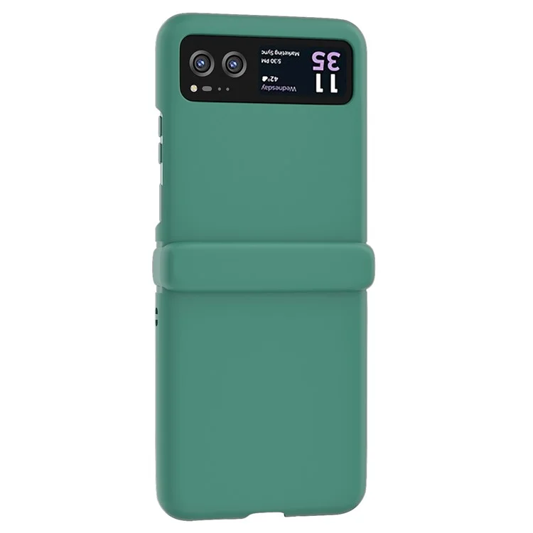 For Motorola Razr 40 5G Case Skin-Touch Hinge Protection Phone Cover - Dark Green