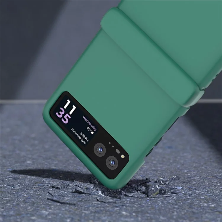 For Motorola Razr 40 5G Case Skin-Touch Hinge Protection Phone Cover - Dark Green