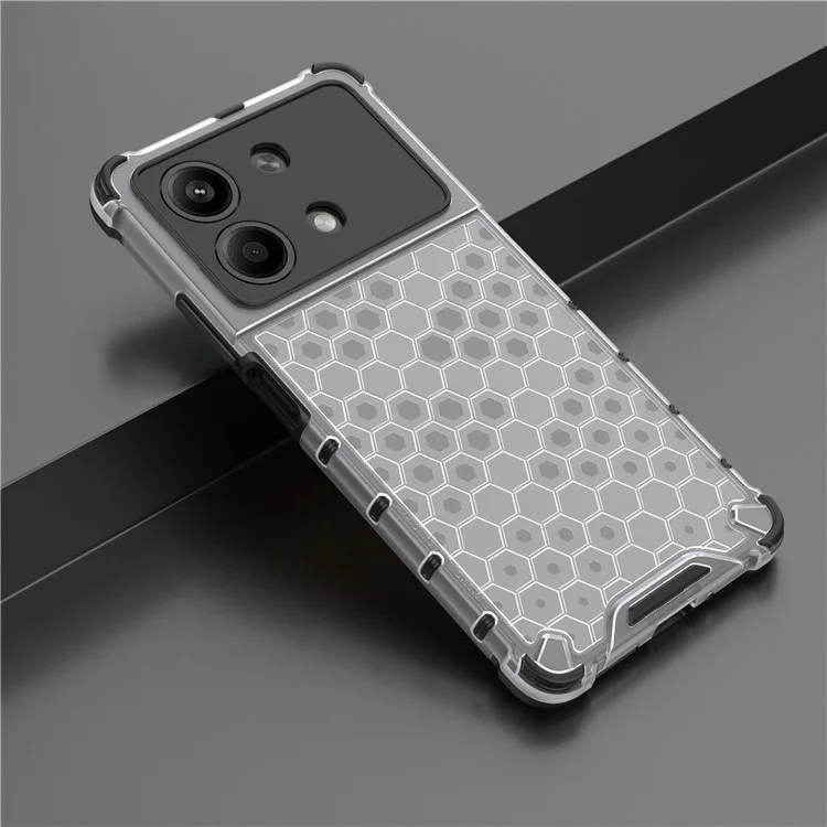 Für Xiaomi Redmi Note 13R Pro 5G Handyhülle mit Wabendesign, Stoßfeste Abdeckung - Grau