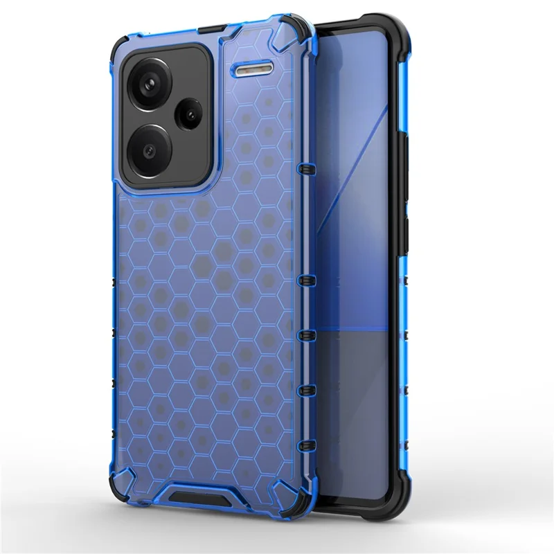 For Xiaomi Redmi Note 13 Pro+ 5G Case PC + TPU Phone Cover Honeycomb Design - Blue