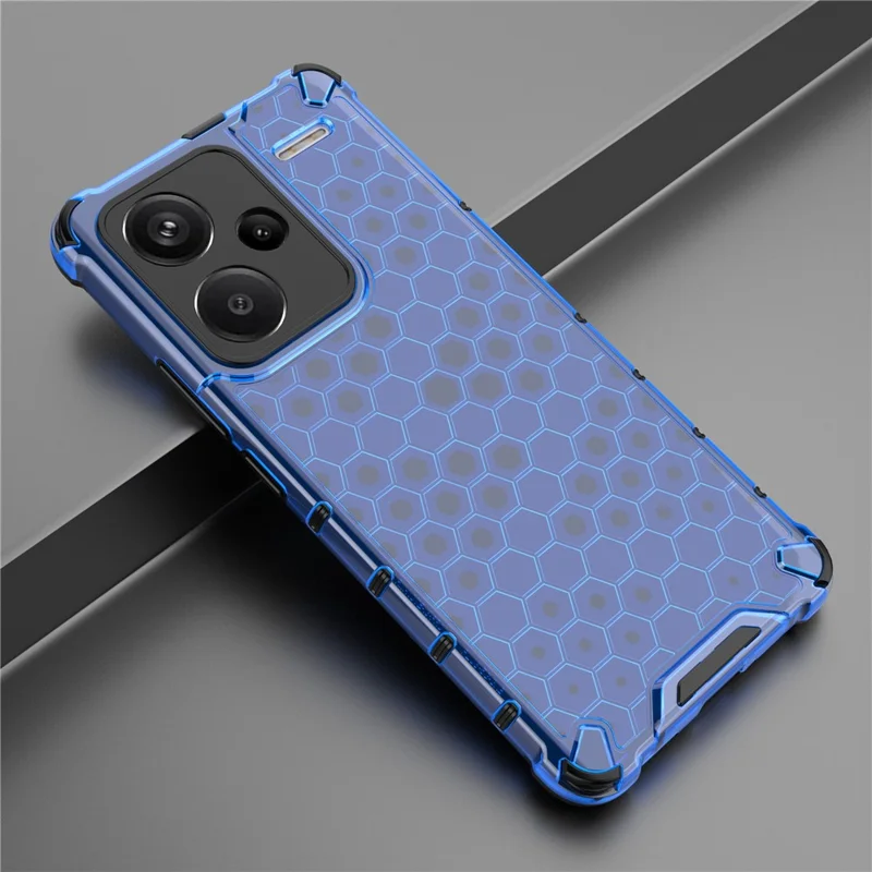 For Xiaomi Redmi Note 13 Pro+ 5G Case PC + TPU Phone Cover Honeycomb Design - Blue