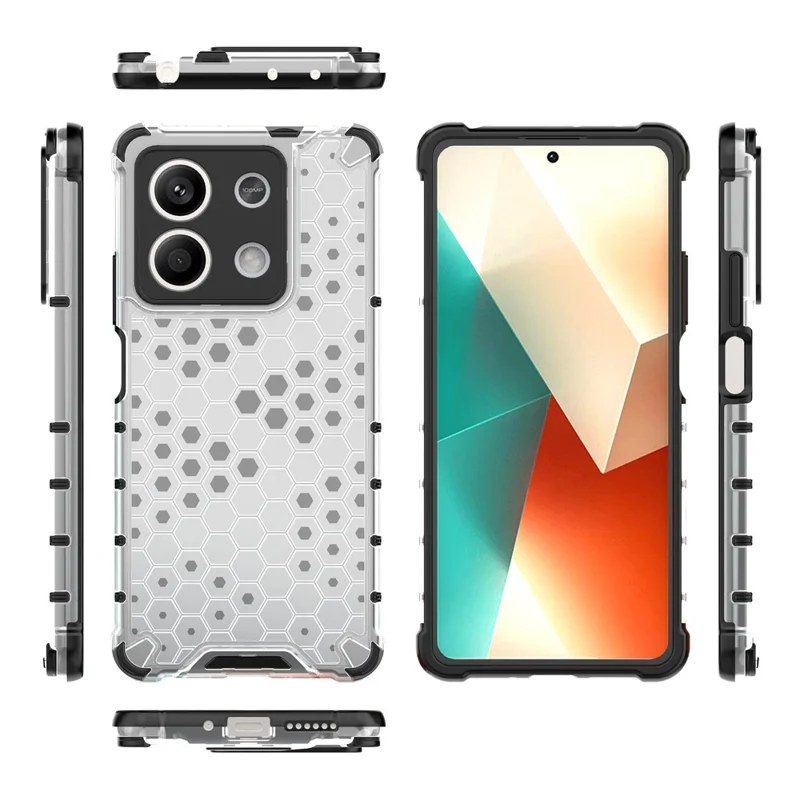 For Xiaomi Redmi Note 13 5G Phone Case Anti-drop PC + TPU Hybrid Cover - Grey