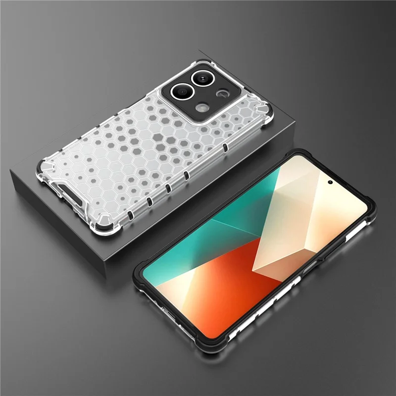 For Xiaomi Redmi Note 13 5G Phone Case Anti-drop PC + TPU Hybrid Cover - Grey