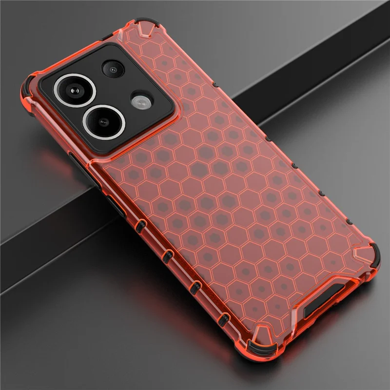For Xiaomi Redmi Note 13 Pro 5G / Poco X6 5G Phone Case Soft TPU Hard PC Back Cover - Red