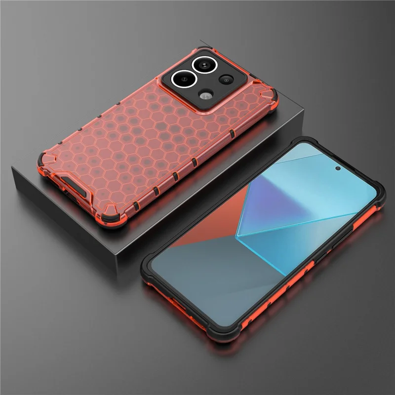 For Xiaomi Redmi Note 13 Pro 5G / Poco X6 5G Phone Case Soft TPU Hard PC Back Cover - Red