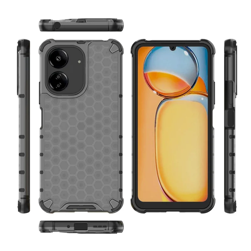 For Xiaomi Redmi 13C 4G / 13C 5G / Poco C65 4G / Poco M6 5G / 13R 5G Case Four Corner Drop-Proof Phone Cover - Black