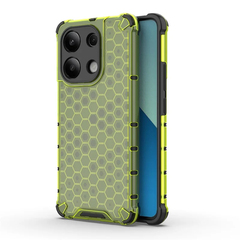 For Xiaomi Redmi Note 13 4G Case Honeycomb Design PC + TPU Phone Cover - Green