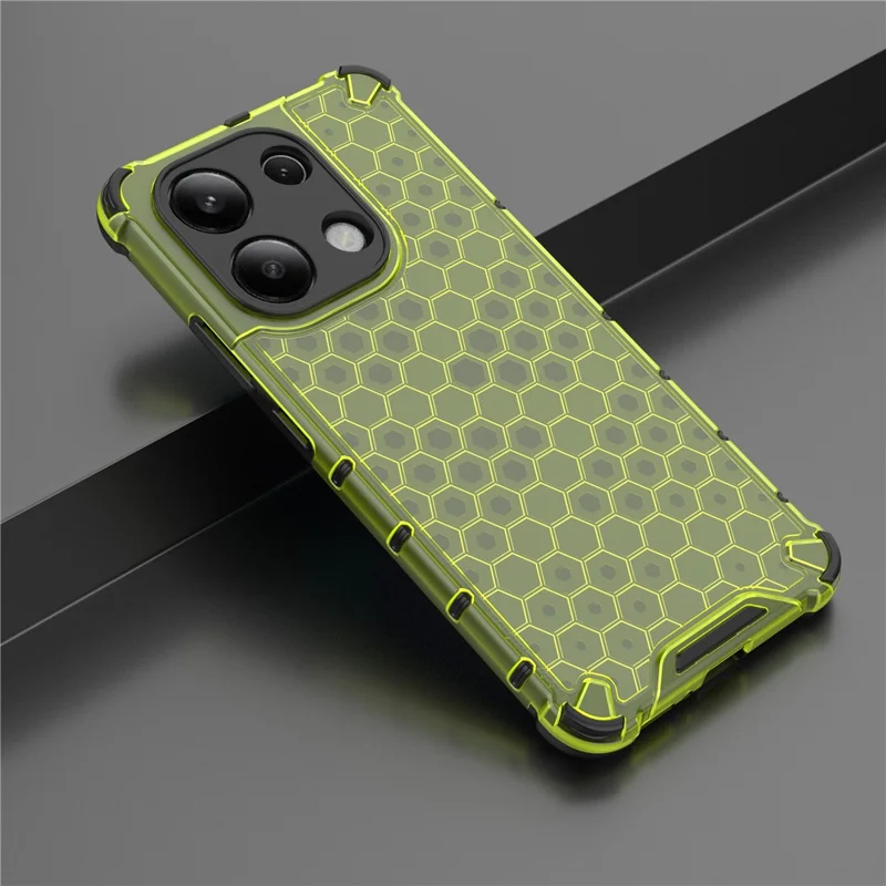 For Xiaomi Redmi Note 13 4G Case Honeycomb Design PC + TPU Phone Cover - Green