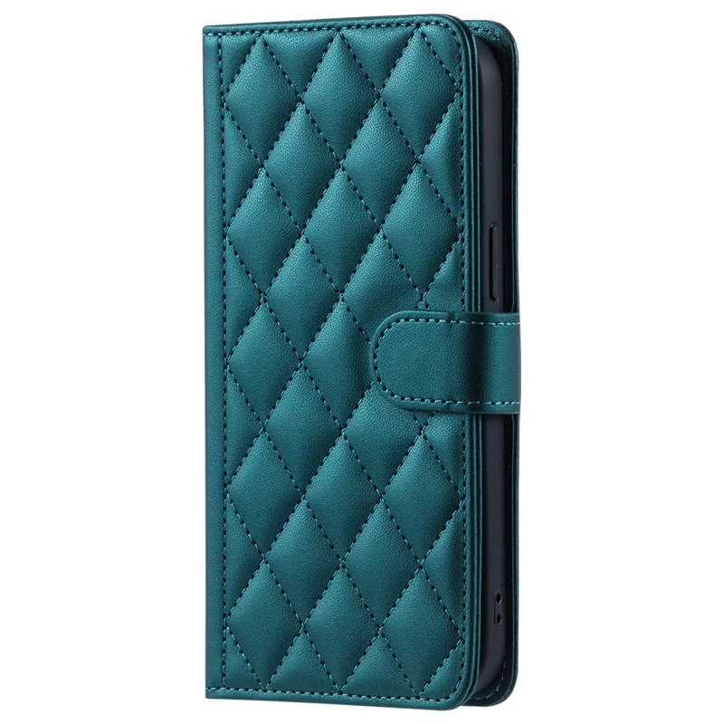 For Samsung Galaxy A35 5G Case Rhombus Pattern Leather Phone Stand Cover - Green