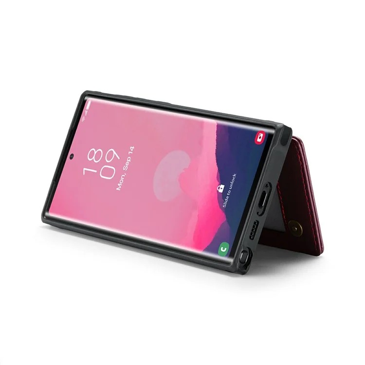 For Samsung Galaxy S24 Ultra Phone Case CASEME C22 Leather Back Cover with RFID Blocking Card Slots - Red