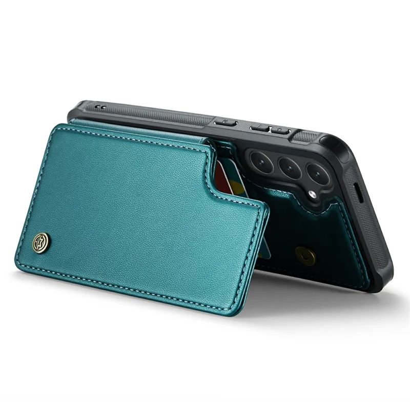 For Samsung Galaxy S24+ Phone Case CASEME C22 Leather Back Cover with RFID Blocking Card Slots - Green