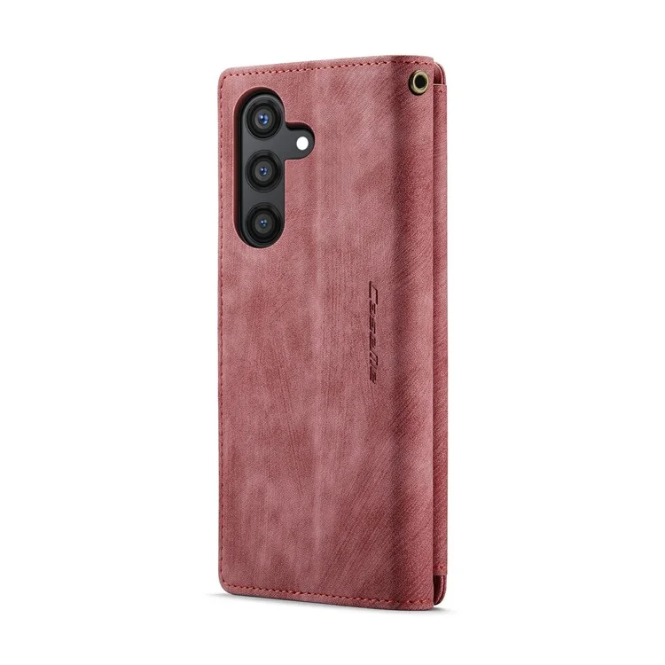 CASEME C30 Series para Samsung Galaxy S24+ Case 10 Suporte para Cartão Capa de Telefone de Couro - Vermelho