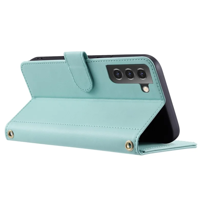 Para Samsung Galaxy S22+ 5G Capa de Telemóvel Rombóide Grid Crossbody Resistente a Quedas - Verde Menta
