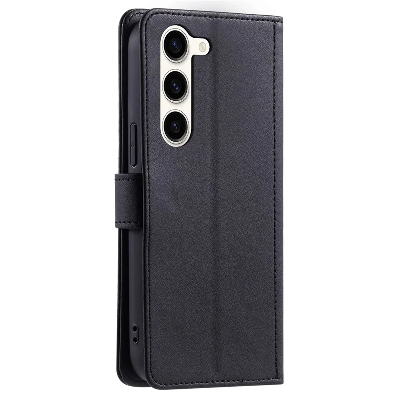 For Samsung Galaxy S23+ Phone Case Card Slots Wallet Crossbody Leather Cover - Black