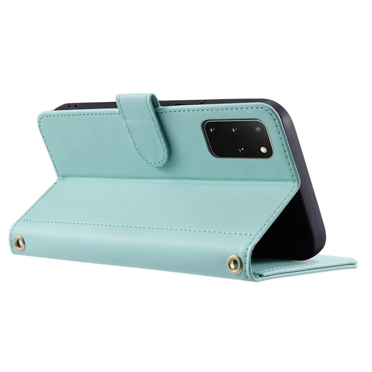 Para Samsung Galaxy S20 Plus 4G / 5G Billetera de Billetera PU Cubierta de Teléfono de Cuero - Menta Verde