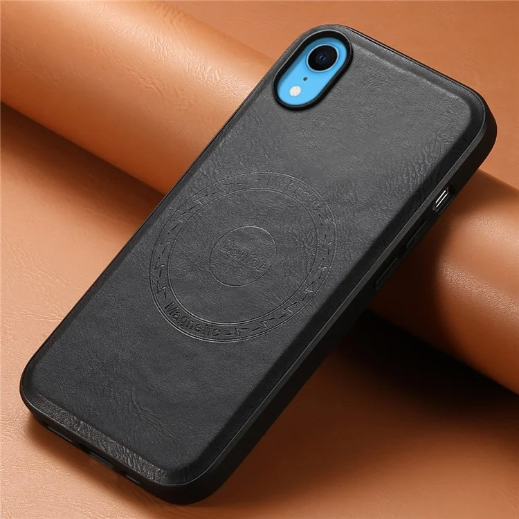DENIOR Per iPhone XR Custodia in Pelle PU Copertina Posteriore del Telefono Compatibile con Magsafe - Nero